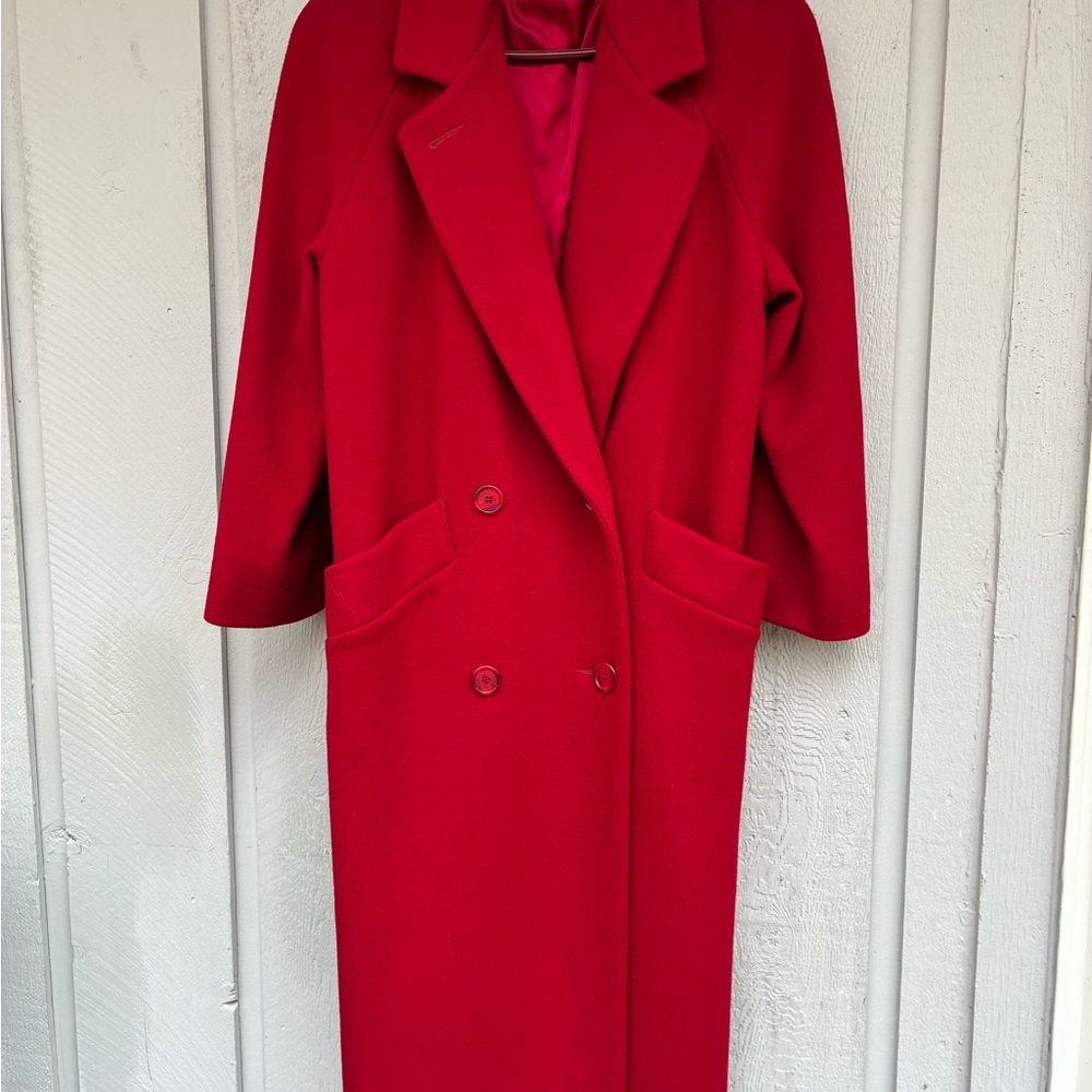 Elegant Vintage Talbots Red Wool Coat 2P – Classic Long Winter Style - Picture 11 of 11